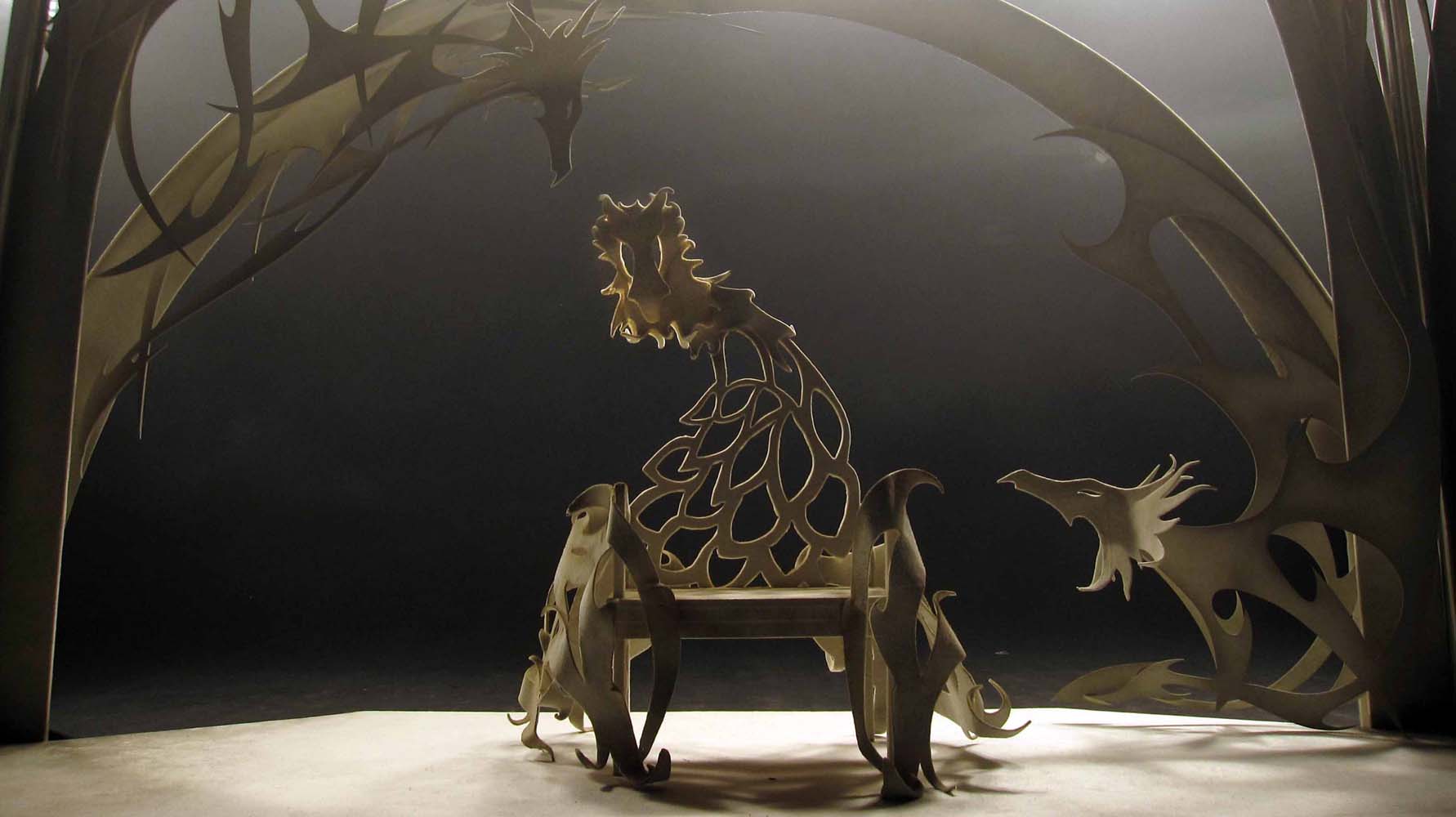 MOTT'S THRONE ... oversized stage set